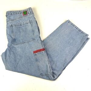 Empyre Women's Size 14 Tori Cargo Pocket Skate Jeans Light Wash Straight Baggy